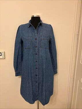 Madewell Midwash Blue Denim Shirt Dress